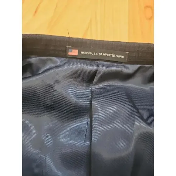 Hart Schaffner Marx Suit Mens 43R 38x29 Blue 2 Piece Navy
